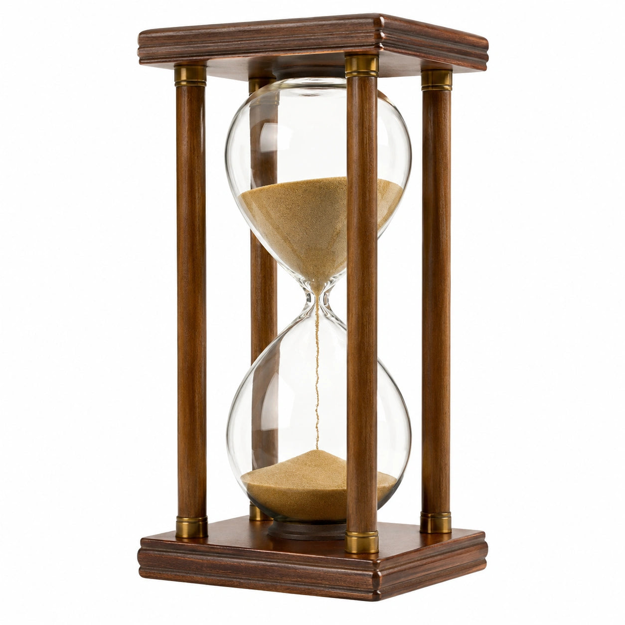 Clessidra Decorativa in Legno e Vetro 25cm, Marrone