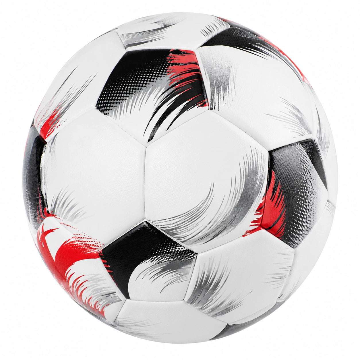 Pallone da calcio Bianco Nero Rosso con design aerodinamico