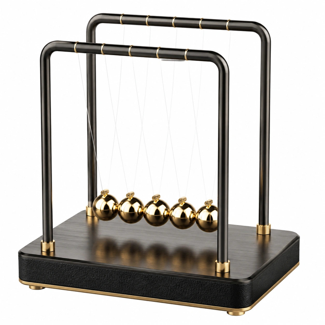 Pendolo di Newton Decorativo Nero e Oro